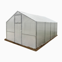 Теплиця «Домик» шириною 2, 80 м з оцинкованої квадратної труби з полікарбонатом
