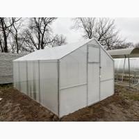 Теплиця «Домик» шириною 2, 80 м з оцинкованої квадратної труби з полікарбонатом