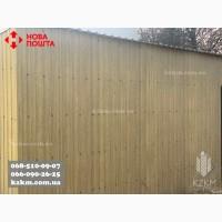 Профнастил для обшивки кофейни, фасад из профнастила под дерево, облицовка