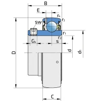Підшипник UE 206-104 2S FKL, US 206-20 G2 SNR, AS 206-103 NTN, AEL 206-20 NSK, GYA 103 RRB