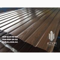 Профнастил для забора под темное дерево ВЕНГЕ 3Д новинка 2018г