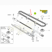 Ланцюг кукурудзяної жатки Geringhoff, New Holland, Case 034851, 84494761