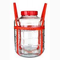 Бутыль стеклянный 25 л. с крышкой и затвором