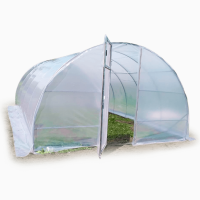 Теплиця «Веган» шириною 4 м з оцинкованої труби з плівкою