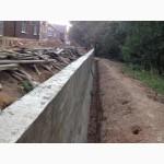 Бетонирование подпорной стенки