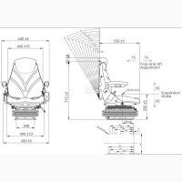 Сидіння KRAMP TS55000KR з пневмопідвіскою | Комфорт для трактора та спецтехніки