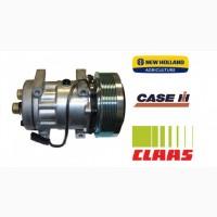 Компрессор кондиционера Case, New Holland (SD7H15) Шкив 8 ручьев гор. 152 мм 12В на Magnum