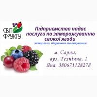 Послуги по заморожуванню свіжих ягід