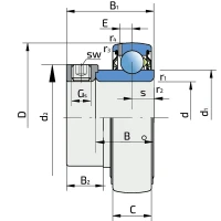 Підшипник UY 206-104 2S FKL, 156010C92, 156011C92, 561299.0, 80038766, 84330031, G1103KRRB