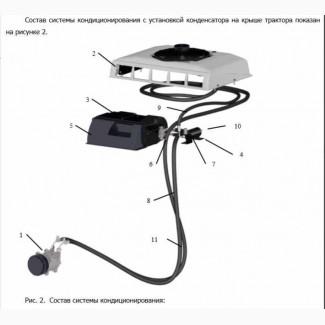 Кондиционер на трактор МТЗ 1221 с двигателем д260 комплект