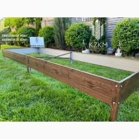 Сборная грядка под дерево с распорками, сборная Люкс высокая, металлическая грядка