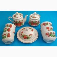 Фаянсовый чайный набор «Клубничка» на 6 персон